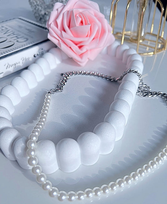 Goddess Pearl Ice Cuban Necklace