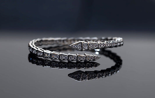 Silver Snake Crystals Luxury Collection Cuff Bracelet