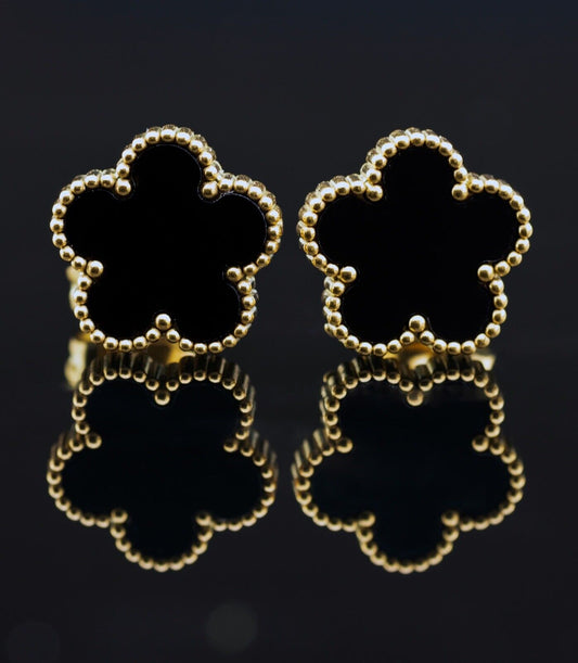 Black Fife Clover Stud Earrings