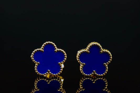 Blue Fife Clover Stud Earrings