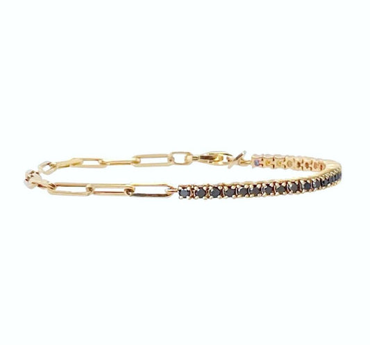 Black Gold Tennis Bracelet