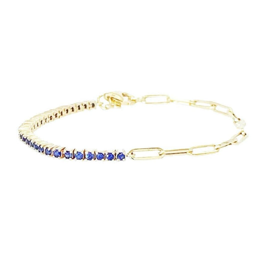 Blue Gold Tennis Bracelet