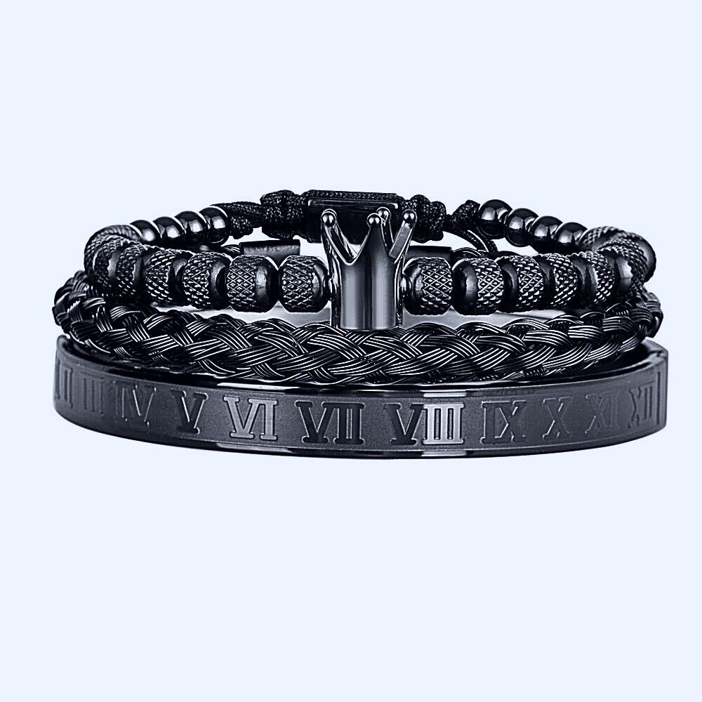 Black Bracelets Crown Charm