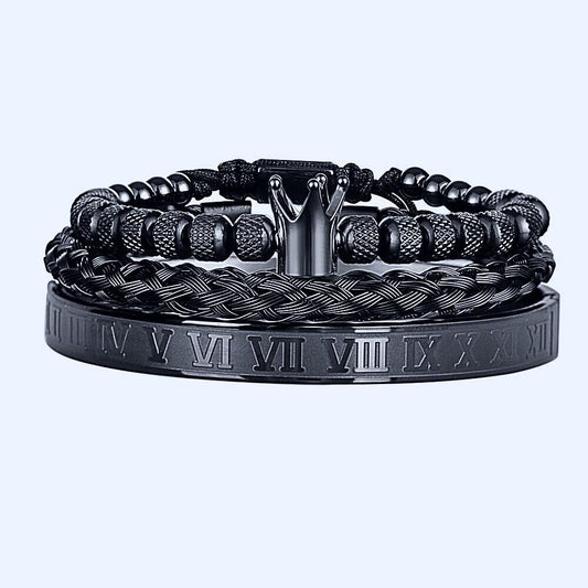 Black Bracelets Crown Charm