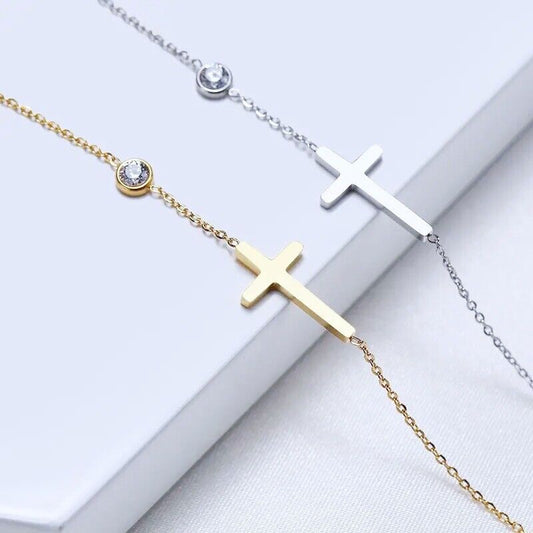 Silver Cross Charm Bracelet