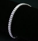 Silver Tennis White Crystals Bracelet