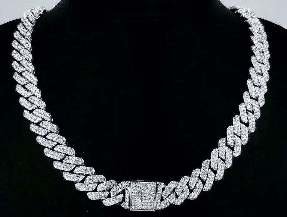 Silver Iced Cuban Diamond Chain