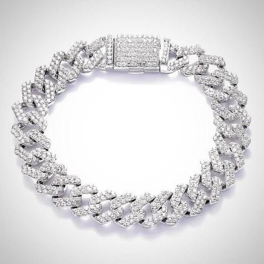 Silver Iced Cuban Bracelet