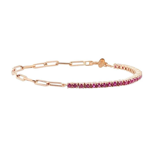 Pink Gold Tennis Bracelet