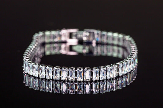 Silver Crystal Tennis Bracelet