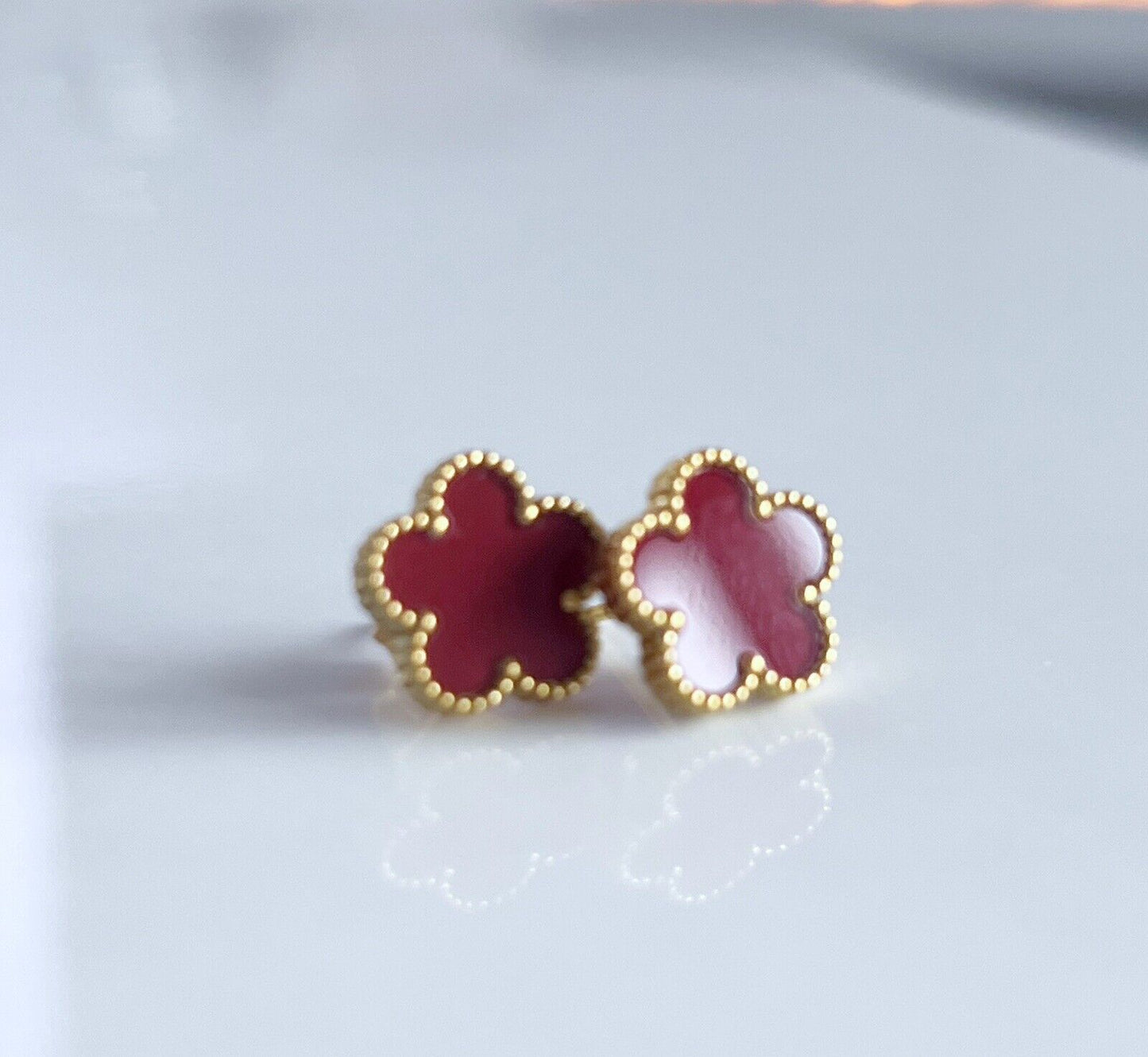 Barn Red Fife Clover Stud Earrings